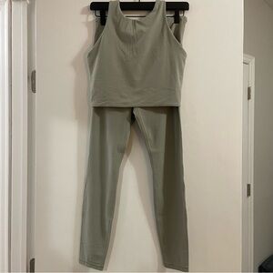 Athleta Sage Green Matching Set // Ultra High Rise Elation Tight & Top // M